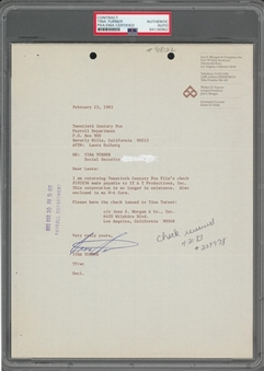 1983 Tina Turner Signed Typed Letter To Twentieth Century Fox (PSA/DNA)